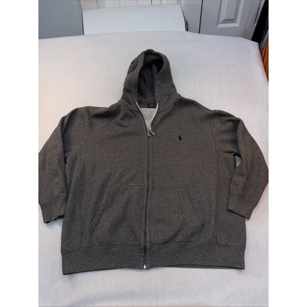 Polo‎ Ralph Lauren Men's  Hooded Full  Zip Up Sweatshirt, Gray, Size 3XB GUC